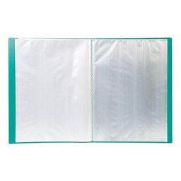 Папка с файлами LITE А4 40 файлов, пластик 500 мкм, зеленая