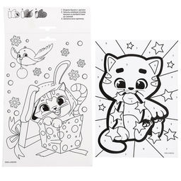 Лунная фреска «Новый год! Котик», А5