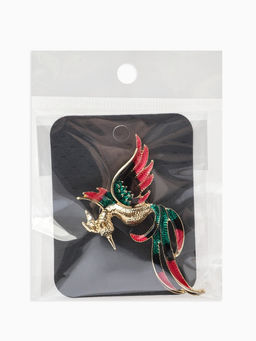 Брошь «Феникс» , цветная в золоте