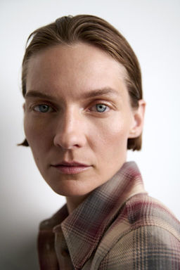 ZW COLLECTION CHECK SHIRT WITH SHOULDER PADS - Zara фото 2