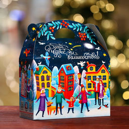 Цена за 5 шт. Подарочная коробка Праздник в городе , Баул 22 х 9 х 22 см - Simaland фото 7