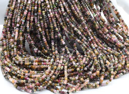 Бусины из турмалина рондель огранка 3*2мм, 38см, 180 бусин Радуга камня