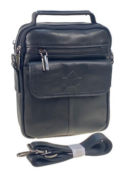 Сумка мужская из натуральной кожи, цвет черный