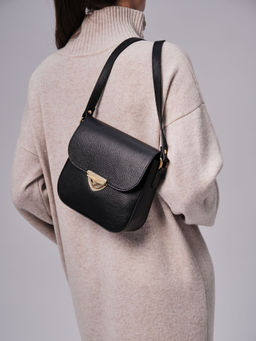 Сумка кожаная через плечо Deboro 3158 черный