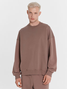 Свитшот мужской таупово-бежевый с растительным орнаментом тауп +печать 121894 - Mark formelle фото 2