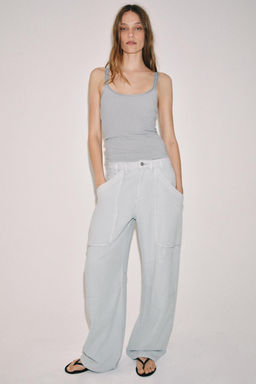 PANTAL?N CARGO ZW COLLECTION / Azul claro