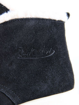 Ботинки 308.927bе.Черный замша+бежевый/Шерсть