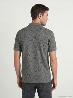 Polo Yaka Desenli Str?kt?rl? Erkek Ti??rt