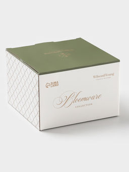 Чайная пара WY Bloomware, 2 предмета; чашка 220 мл, блюдце 15 см, фарфор, белая, зелёная