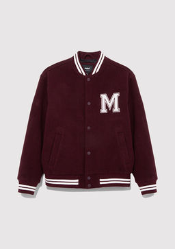 M Bask?l? Bordo Bomber Ceket - Mavi фото 7