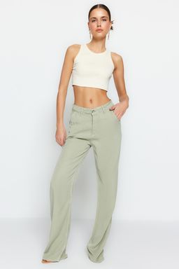 Bej More Sustainable %100 Tencel Dusuk Bel Wide Leg Jeans TWOSS23JE00219 - Trendyolmilla фото 21