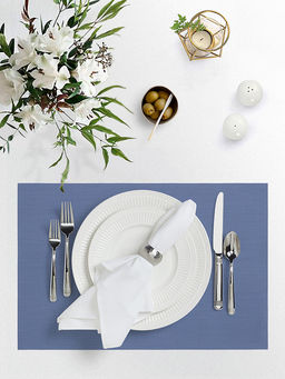 Салфетка сервировочная 45x30, 1 штука синий полиэстер, ПВХ