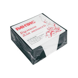 Блок д/зап. в подставке Рантис 9х9х4,5 см белый 1 цв. 65 г/м2, цвет подставки черн.