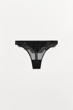 MESH THONG WITH LACE TRIM - Zara фото 3