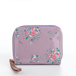 Кошелёк женский на молнии с ремешком, лакированный, синий