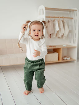 Брюки вельветовые "Олива" 0+