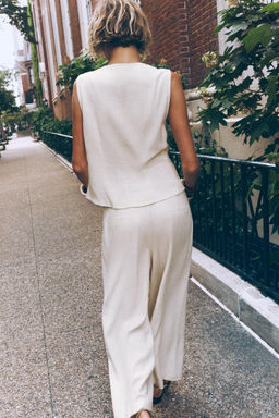 LINEN BLEND CULOTTES WITH BELT - Zara фото 3