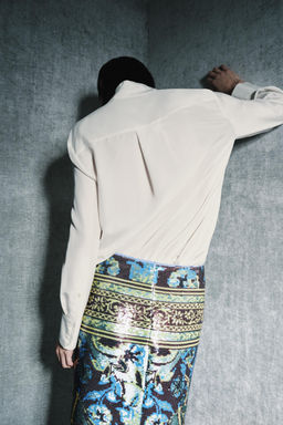 100% SILK BIB SHIRT ZW COLLECTION LIMITED EDITION - Zara фото 6