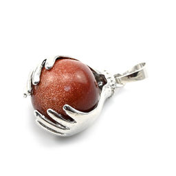 Подвеска Шар в ладонях 18*23мм с авантюрином