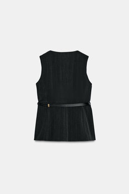 HERRINGBONE PEPLUM WAISTCOAT WITH BELT - Zara фото 7