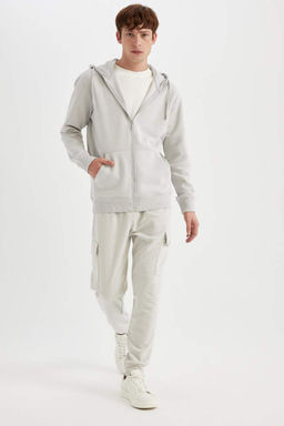 Кардиган-толстовка с капюшоном и мягкой подкладкой стандартного кроя - Defacto фото 2