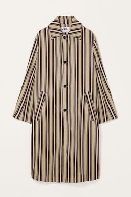 LIMITED EDITION STRIPED COTTON/LINEN TRENCH COAT - Zara фото 3