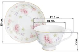 Чайн. набор 12 пр. 250 мл Диана чашка на ножке - Elan gallery фото 2