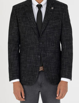 Siyah Ekstra Slim Fit Y_n Kar___ml_ Blazer Ceket
