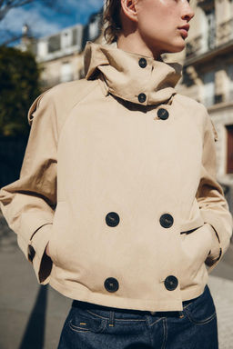 SHORT HOODED TRENCH COAT - Zara фото 3