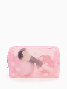 Косметичка дор Горох, сетка 18*7,5*10, отд на молнии, розовый