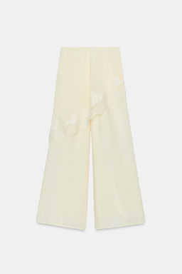 PANTAL?N PAREO ANCHO ENCAJE / Crudo - Zara фото 9