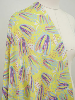 Штапель Яркая фантазия цв.лимонный, ш.1.45м, вискоза-100%, 105гр/м.кв - Купава фото 11