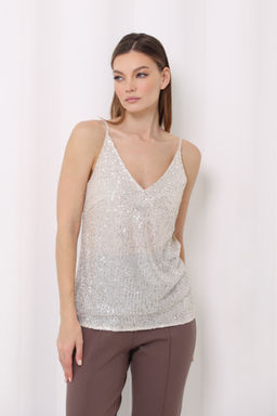 Топ в бельевом стиле с пайетками