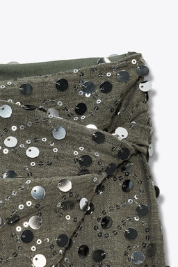SEQUIN CROSSOVER MINI SKIRT - Zara фото 8