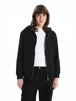 Kap??onlu Kad?n Fermuarl? Sweatshirt