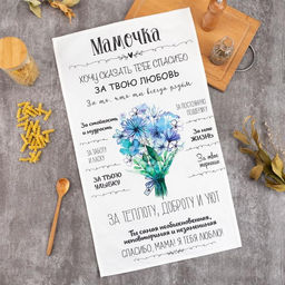 Полотенце Этель Мамочка 40х73 см, 100% хл, саржа 190 гр/м2