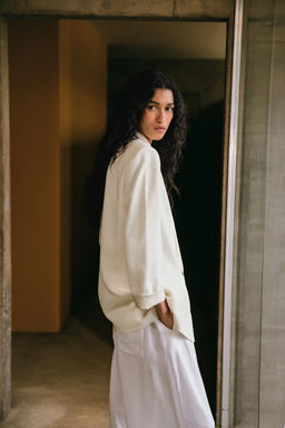 LINEN BLEND BLAZER WITH PRINTED CUFFS - Zara фото 30