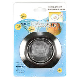 Пробка-сетка для раковины из нержавеющей стали Сеточка д7,5см h2см, на картоне (Китай) - Домашняя мода фото 2