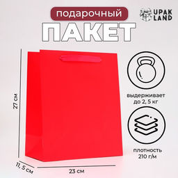 Пакет подарочный ламинированный Фуксия, ML 23?27?11.5 см