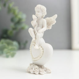 Фигурка полистоун «Ангелок на сердечке из страз», 9×4.3×3 см, МИКС