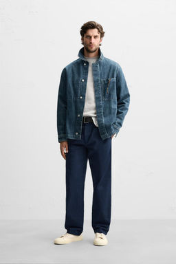TEXTURED COTTON TROUSERS