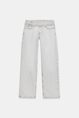 JEANS Z1975 STRAIGHT TIRO BAJO CINTUR?N / Gris claro - Zara фото 8