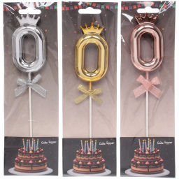 Топпер Цифра Королевский вечер "0" 22 см , микс