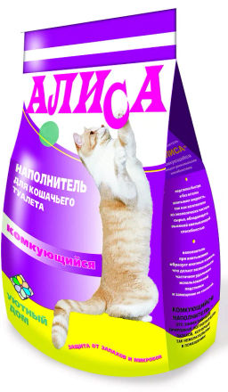 Наполнитель д/кошачьих туалетов АЛИСА "Комкующийся" 4,6л