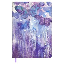 Ежедневник недатированный, А5, арт. 57547/ 20 БАБОЧКИ (кожзам: 146х211 мм, мягкий переплёт, материа