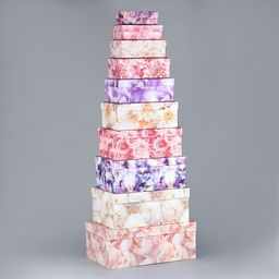 Набор коробок 10 в 1, упаковка подарочная, Цветы, 12?7?4 - 32.5?20?12.5 см