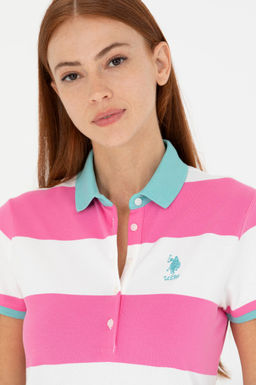 U. S. Polo Assn Женская розовая футболка с воротником-поло - U.s. polo assn фото 2