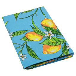 Скатерть 220х145см Лимон, вид 4, длина стола до 180см, на 8-10 персон, рогожка (хлопок 100%) 171г/м2, упаковка классическая, пакет ПВХ 28х41см, Домашняя мода (Россия)  фото 3