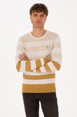 Erkek Regular Fit Bisiklet Yaka Hardal Kazak - U.s. polo assn фото 3