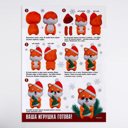 Валяние из шерсти на новый год. Игрушка своими руками Корги в шапочке, новогодний набор для творчества